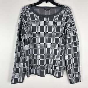 Lety & Me Stitch Fix Black Gray Knit Sweater Top Y2K Preppy Academia L